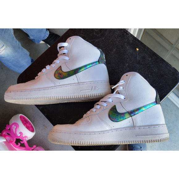 Nike Air Force 1 Hi LV8 “Iridescent” Basketball Athletic Sneakers Mens Sz 8 - Picture 3 of 7